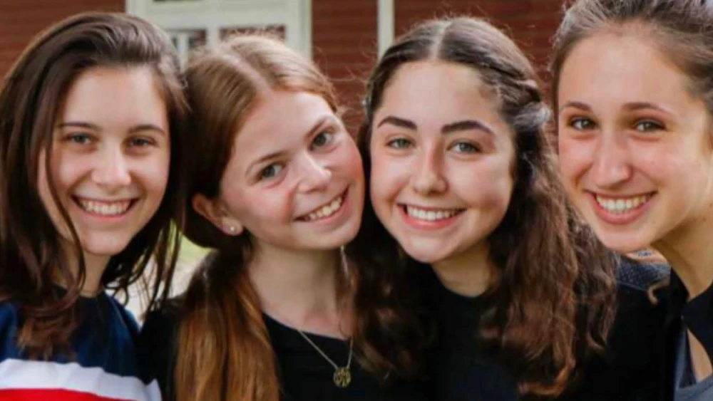 Dahlia Jones (second from left) and her friends at URJ Eisner Camp. Credit: Courtesy.