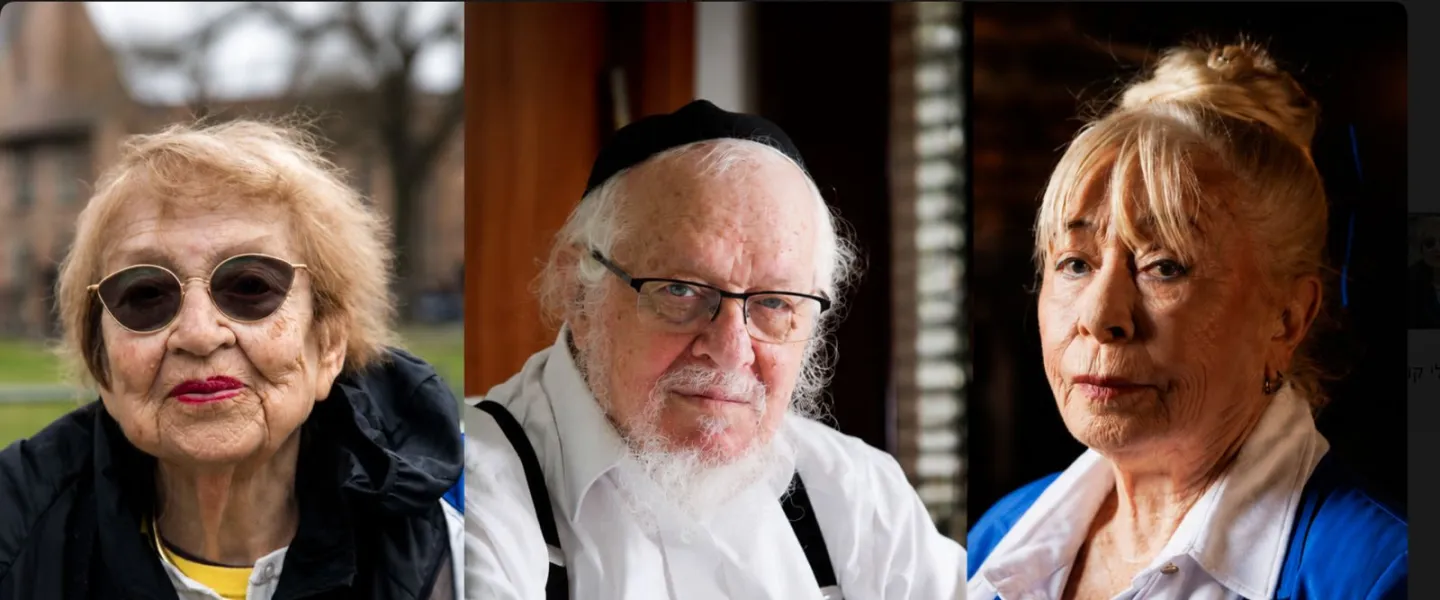 Holocaust survivors Dvora Weinstein (left), Avraham Blau (center) and Rina Czaczkes Akselbrad. Courtesy photos by Rakefet Rivkind and Ziv Koren.