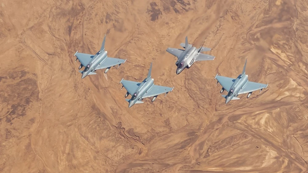 The Israel Air Force and jets from the United States, Germany, Italy and Greece take part in the international Blue Flag drill held from Nov. 3 to Nov. 14, 2019, at Uvda Air Force Base, north of Eilat. Credit: IDF Spokesperson's Unit.