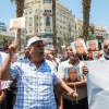 Palestinians take part in a protest in Ramallah following the death of Palestinian human-rights activist Nizar Banat on June 24, 2021. Photo by Flash90.