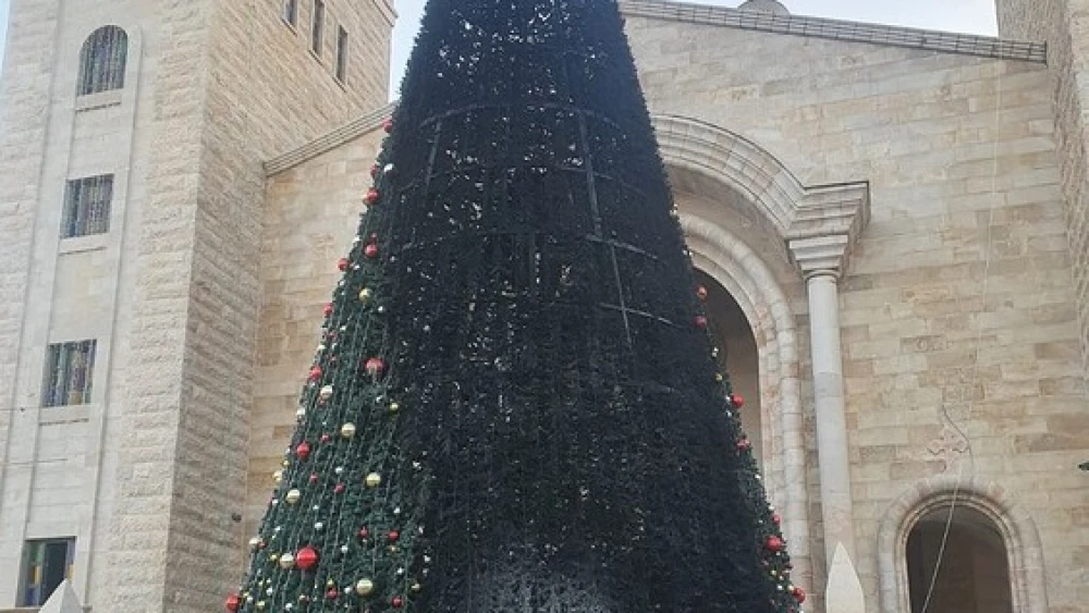 One of the Christmas trees in Sakhnin that was set on fire over the weekend of Dec. 26-27, 2020. Credit: Courtesy.