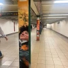 A "Weather Channel" ad in a New York City subway station, Oct. 10, 2024. Credit: StopAntisemitism.org.