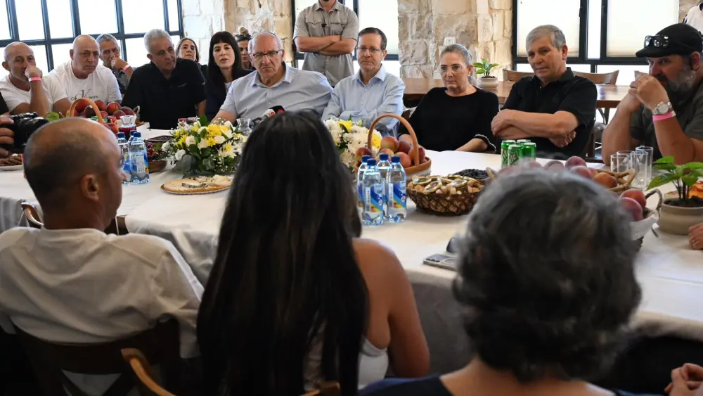 Israeli President Isaac during a visit to northern Israel, June 10, 2026. Photo by Haim Zach/GPO.