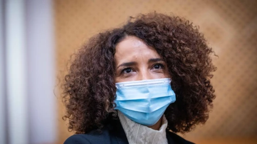 Ibtisam Mara'ana-Menuhin arrives for a hearing at Israel's Supreme Court in Jerusalem on Feb. 24, 2021. Photo by Yonatan Sindel/Flash90.