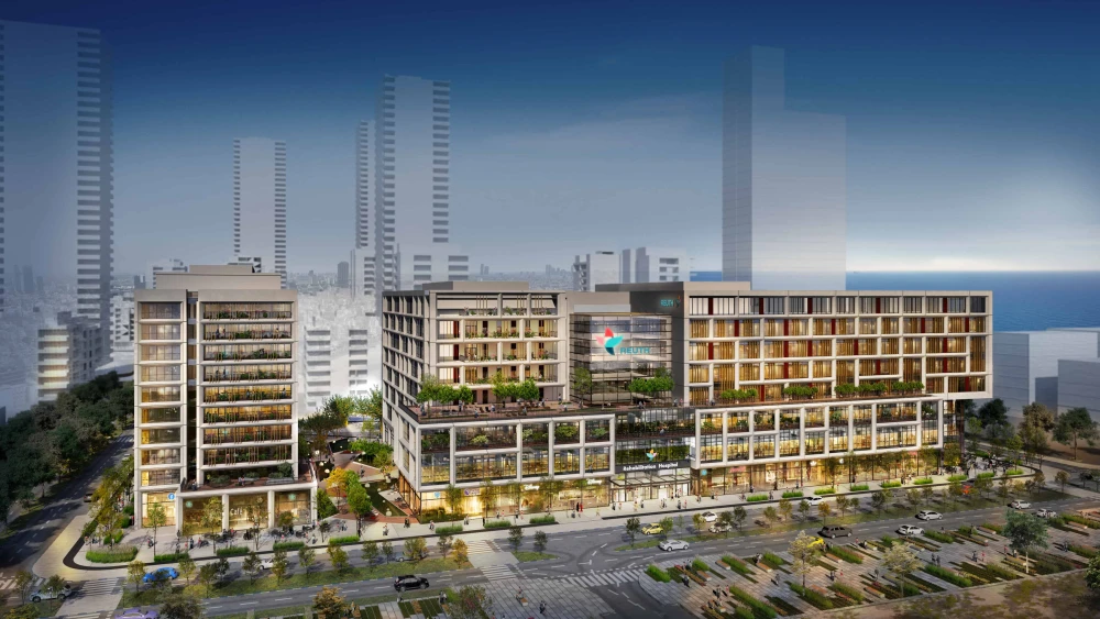 A rendering of what will be Israel's largest rehabilitation hospital, which will span four acres of property in Tel Aviv and include 12 cutting-edge hospital wards with an estimated 450 beds. Credit: Courtesy of MYS Architects.