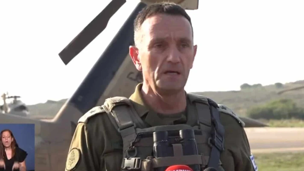 Lt. Gen. Herzi Halevi addresses media, Nov. 2, 2023. Source: Screenshot.