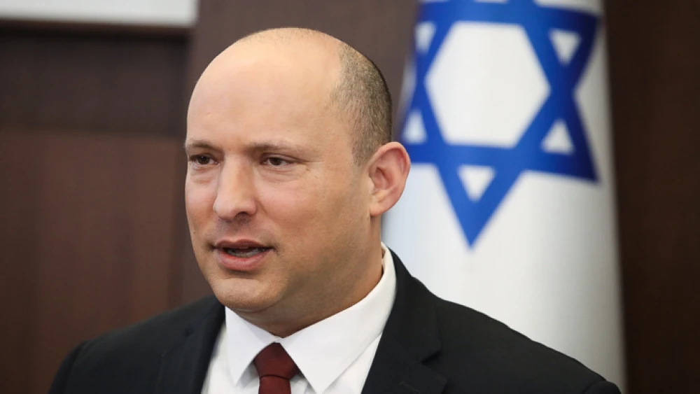 Prime Minister Naftali Bennett leads a cabinet meeting at the Prime Minister's office in Jerusalem on March 27, 2022. Photo by Marc Israel Sellem/POOL