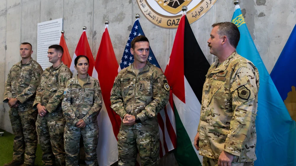 Members of the Kosovo military arrive in Israel to join the International Stabilization Force for Gaza, where they will support logistics and civil affairs, July 12, 2026. Credit: Board of Peace/X.