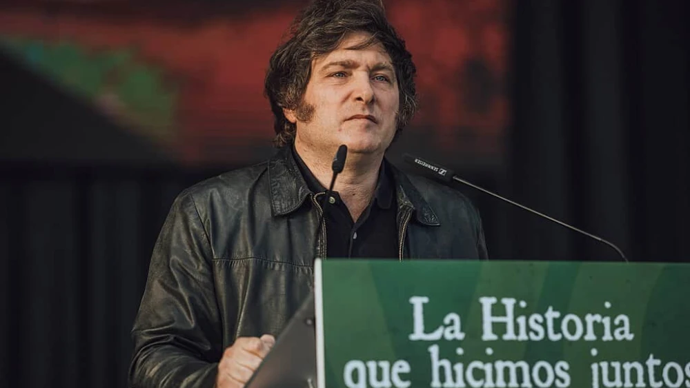 Javier Milei on stage at the VIVA22 festival in Spain, Oct. 8, 2022. Source: Wikimedia Commons.