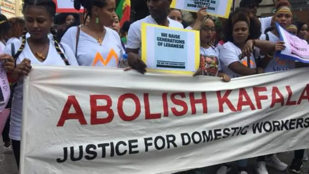 Kafala workers protest in Beirut (Amnesty International)