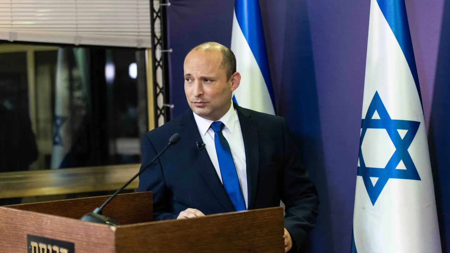 Yamina Party head Naftali Bennett gives a press conference at the Knesset in Jerusalem on May 30, 2021. Photo by Yonatan Sindel/Flash90.
