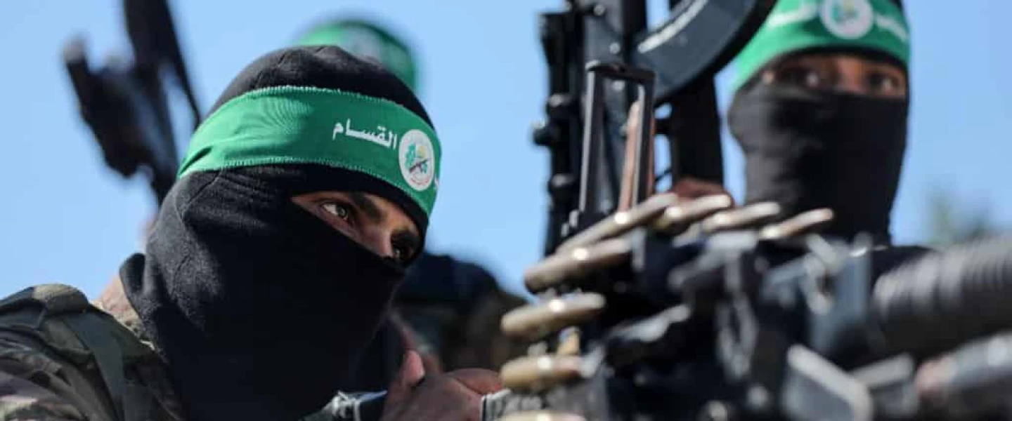 A Hamas parade near the Israel-Gaza border marking the anniversary of the 2014 war ("Operation Protective Edge") with Israel, July 19, 2023. Photo by Majdi Fathi/TPS.