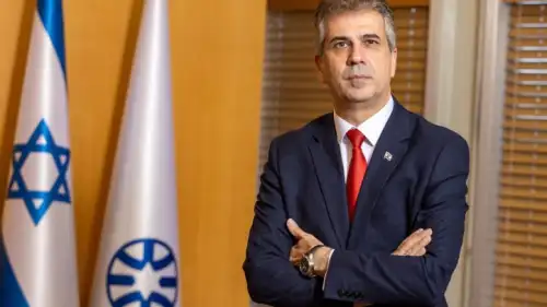 Then-Foreign Minister Eli Cohen at the ministry in Jerusalem, June 12, 2023. Photo by Yossi Aloni/Flash90.