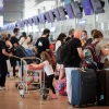Passengers at Ben Gurion International Airport on Sept. 24, 2020, during a nationwide lockdown due to the COVID-19 pandemic. Photo by Avshalom Sassoni/Flash90.