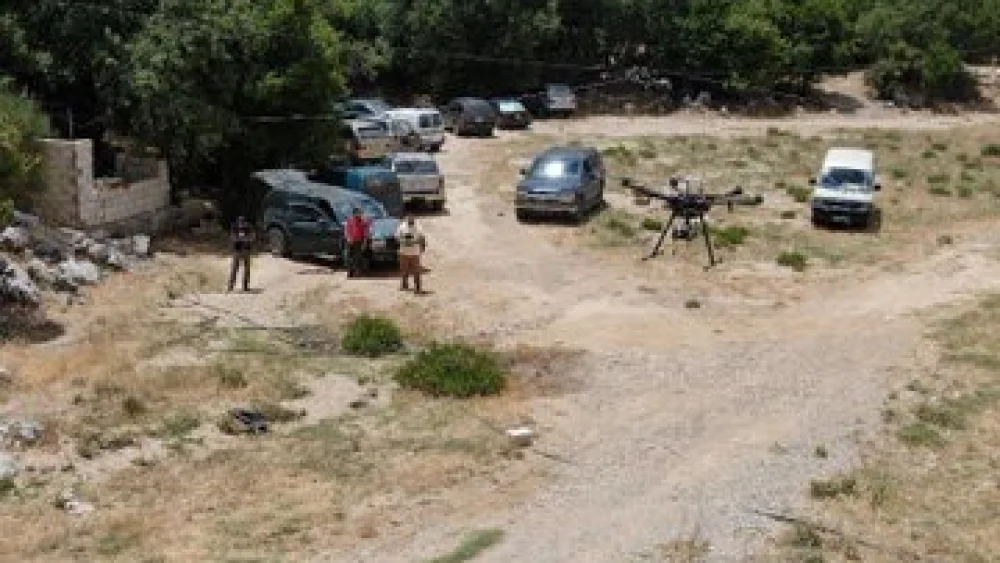 An image taken from what the Israeli military says was a Hezbollah drone downed after crossing the border from Lebanon. Source: IDF Spokesperson's Unit.