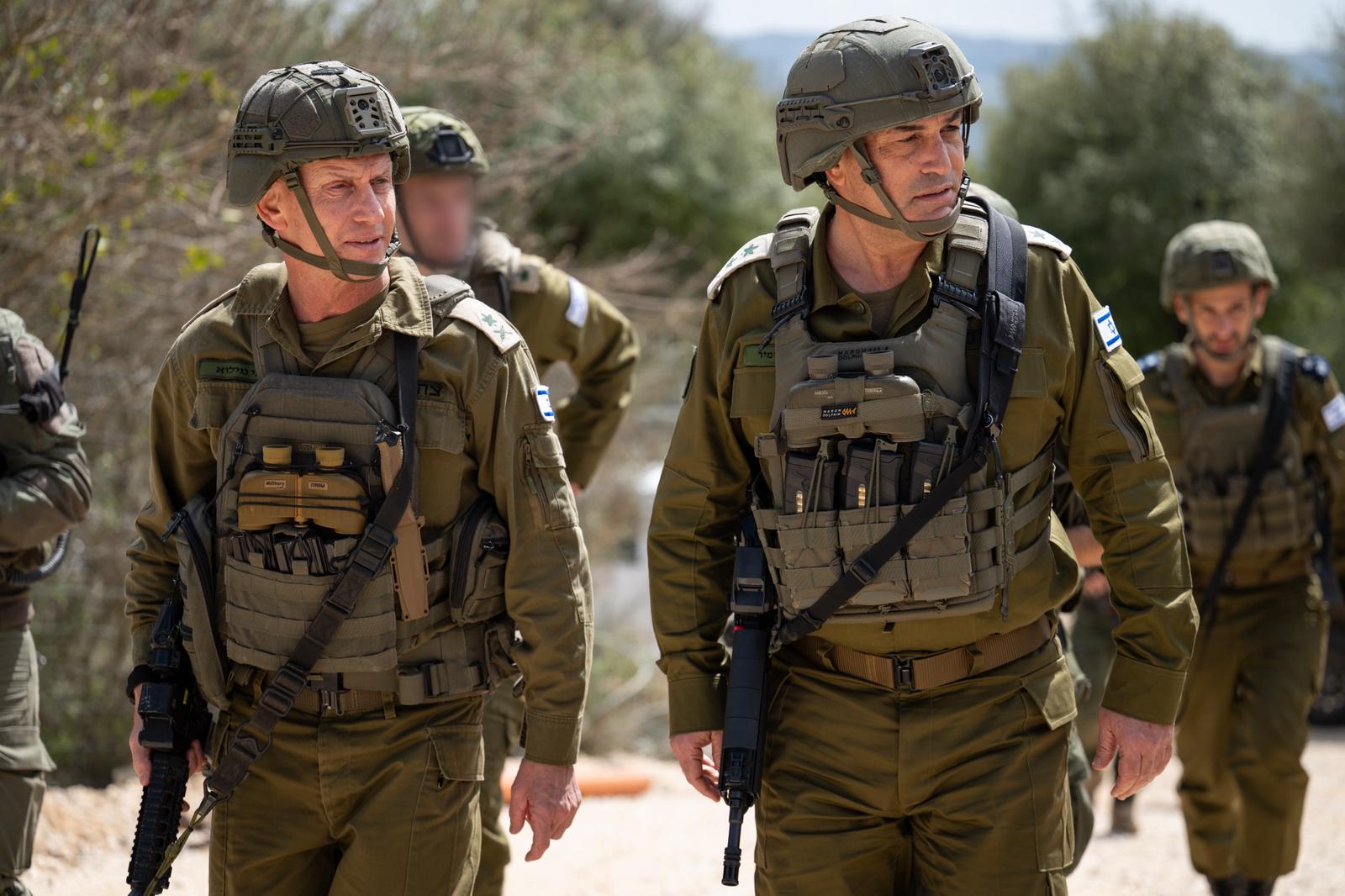 IDF Chief of Staff Lt. Gen. Eyal Zamir (right) and Northern Command chief Maj. Gen. Rafi Milo (left) during a situational assessment at Northern Command, March 16, 2026. Credit: IDF